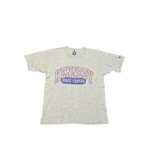 Vintage 80s Champion Kennedy Space Center T‎ Shirt Size Large Grey